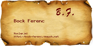 Bock Ferenc névjegykártya