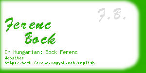 ferenc bock business card